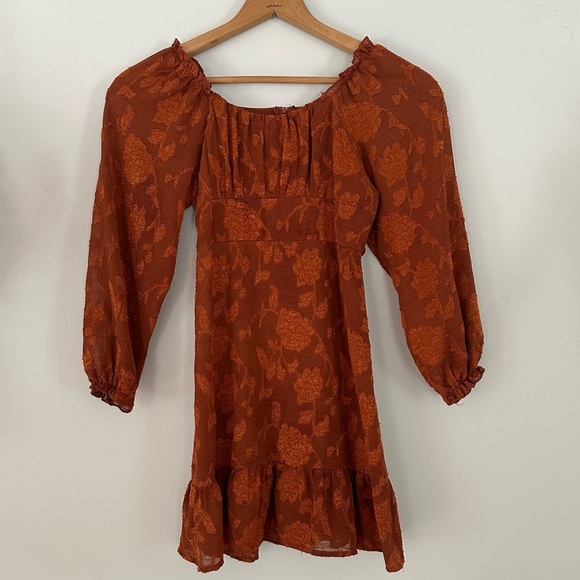 Speechless Other - Gauze Floral Patterned Boho 3/4 Sleeve Mini Dress Girls